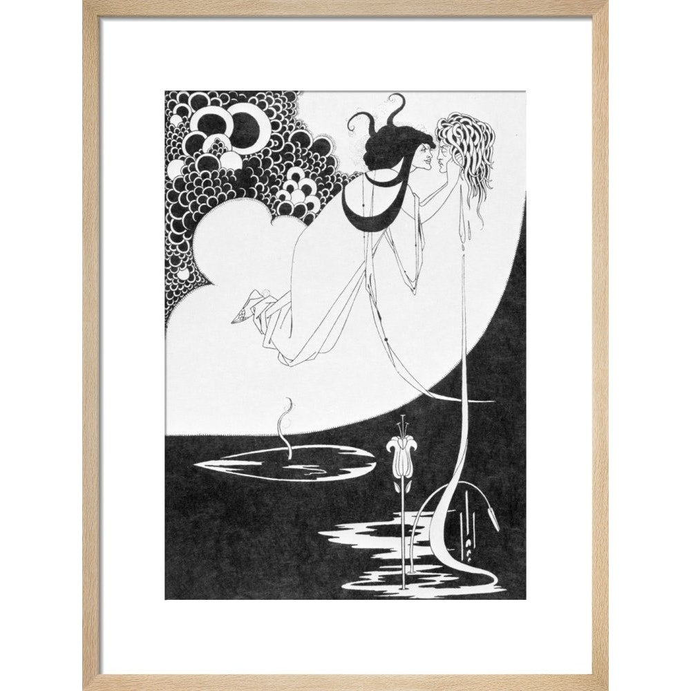 Salome and John the Baptist print in natural frame