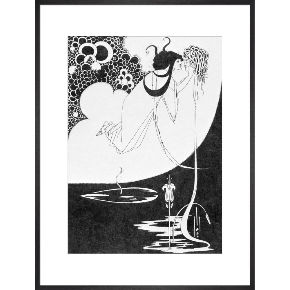 Salome and John the Baptist print in black frame