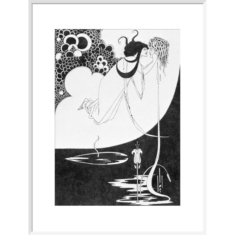 Salome and John the Baptist print in white frame