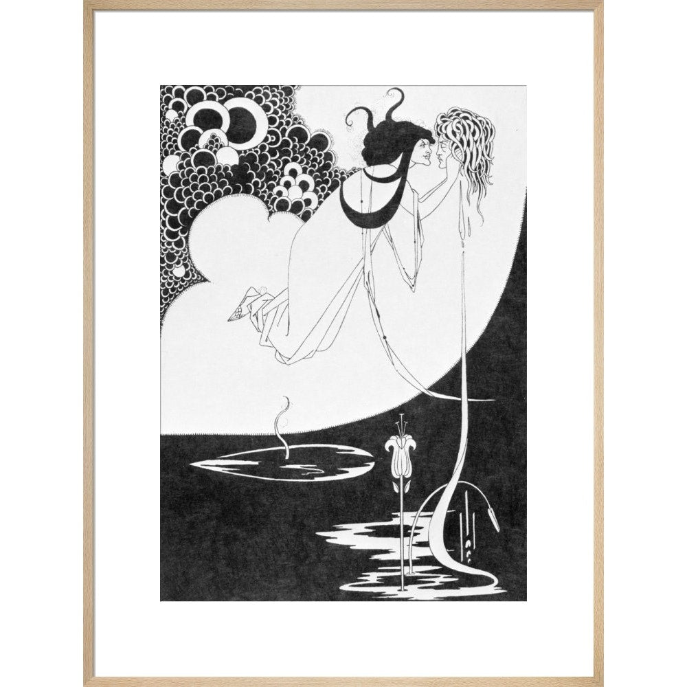 Salome and John the Baptist print in natural frame