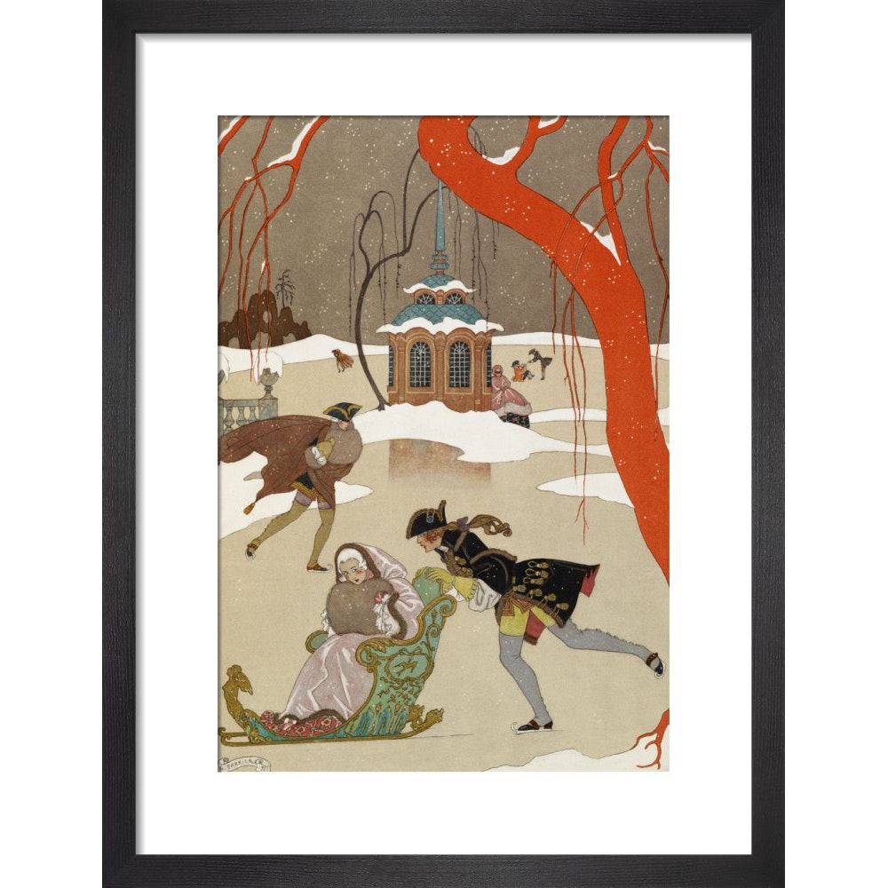 Skating print in black frame