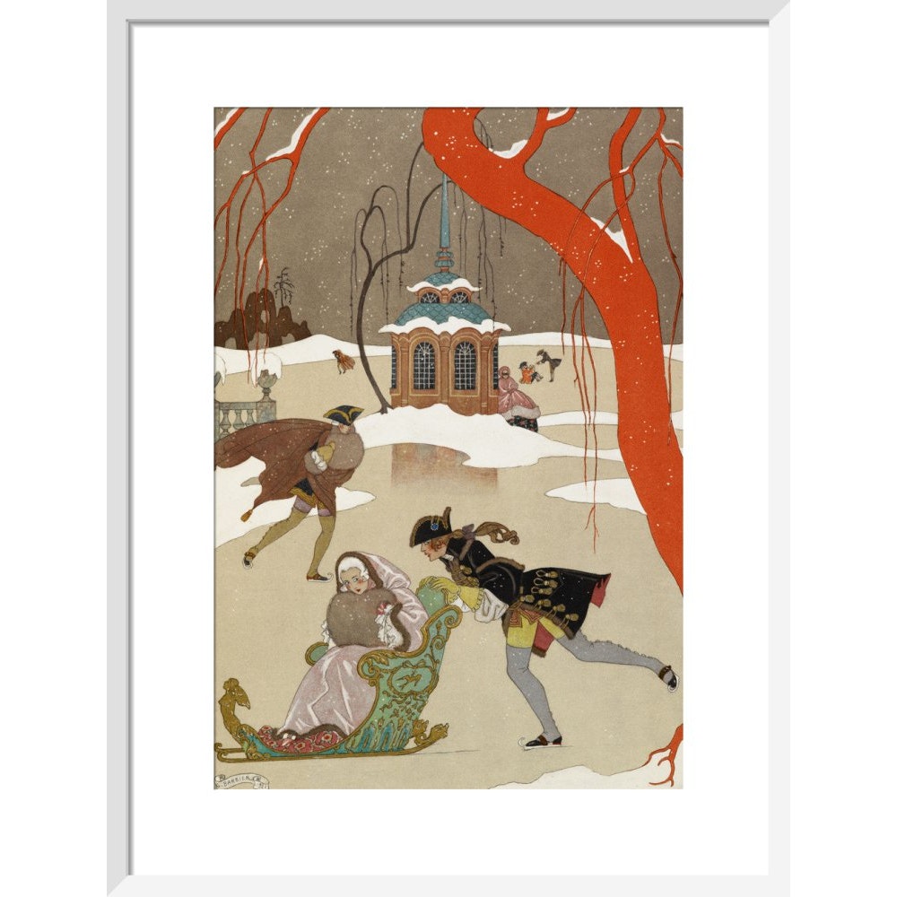 Skating print in white frame