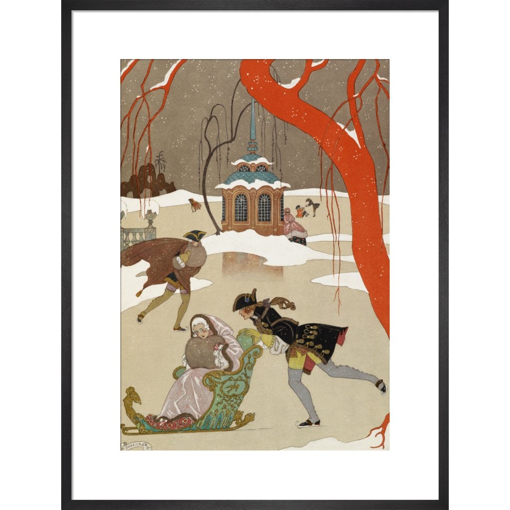 Skating print in black frame