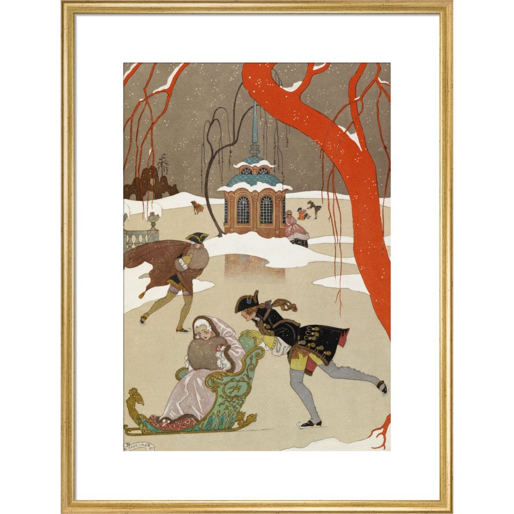 Skating print in gold frame