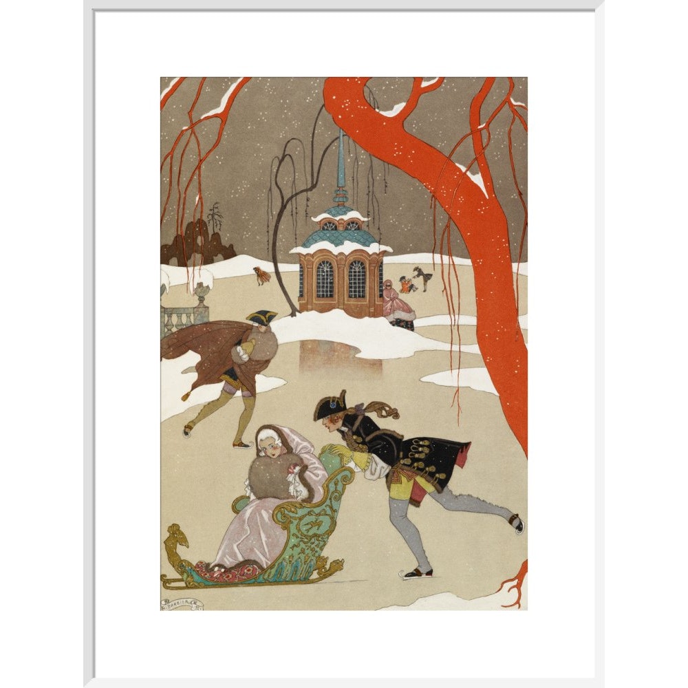 Skating print in white frame