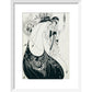 The Peacock Skirt print in white frame