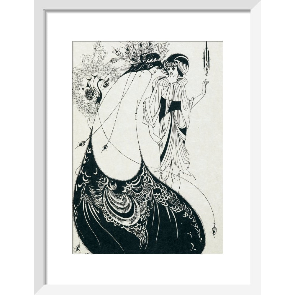 The Peacock Skirt print in white frame