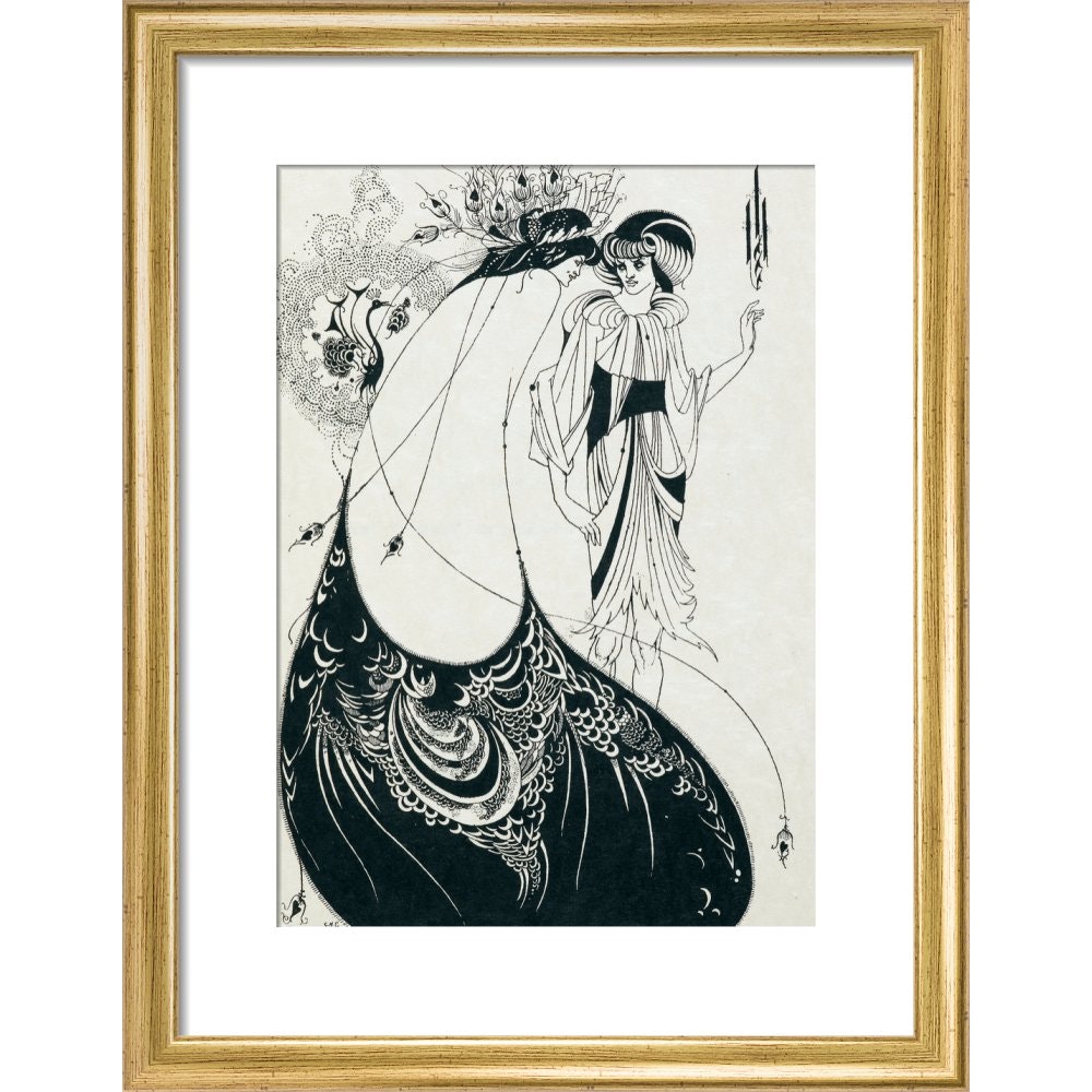 The Peacock Skirt print in gold frame