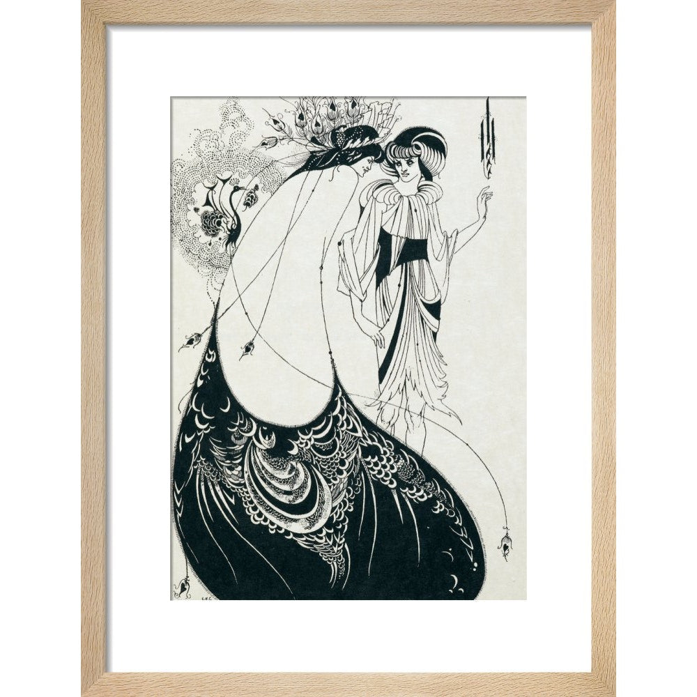 The Peacock Skirt print in natural frame