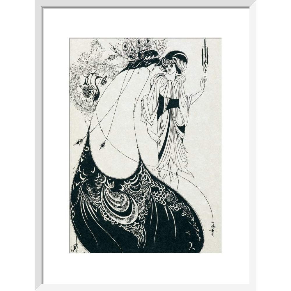 The Peacock Skirt print in white frame