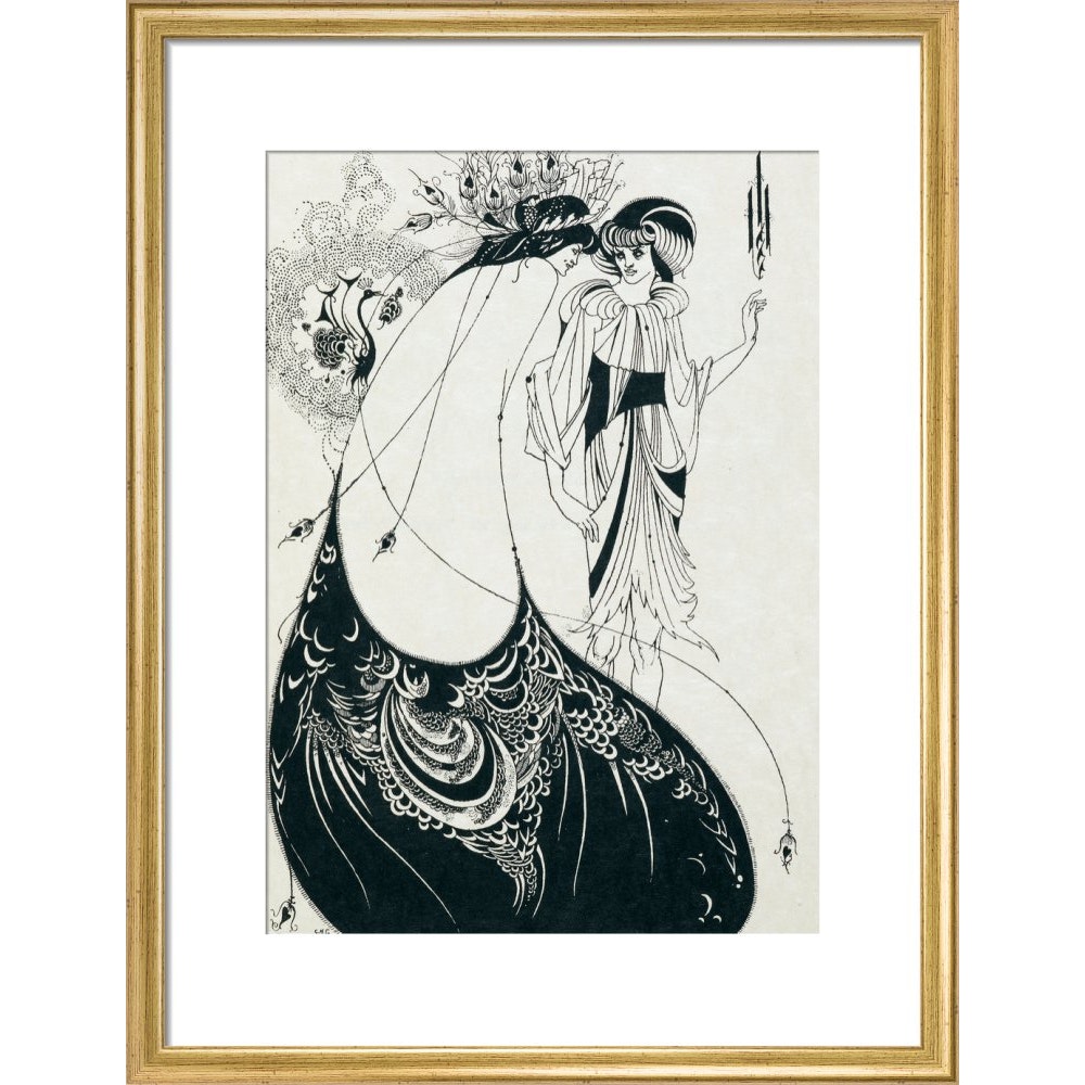 The Peacock Skirt print in gold frame
