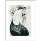 The Peacock Skirt print in white frame