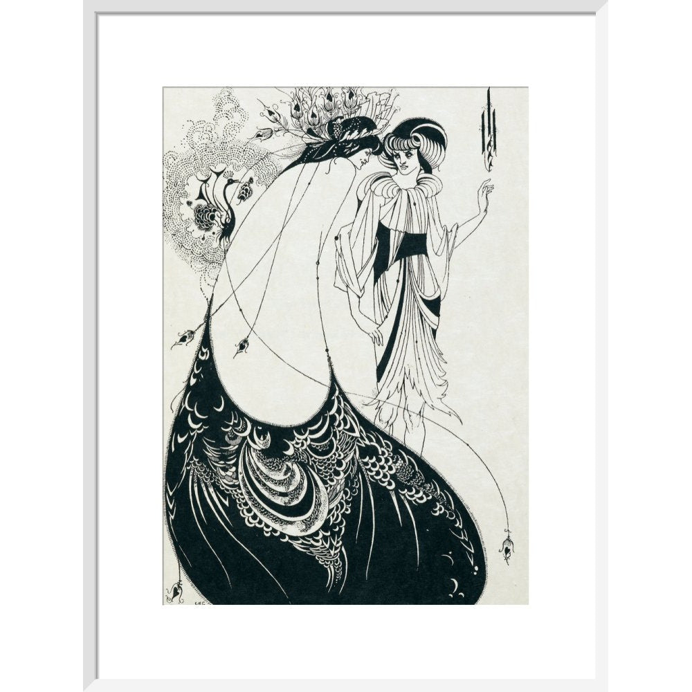 The Peacock Skirt print in white frame