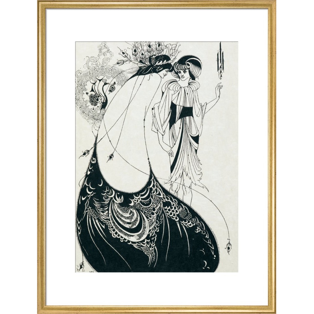 The Peacock Skirt print in gold frame