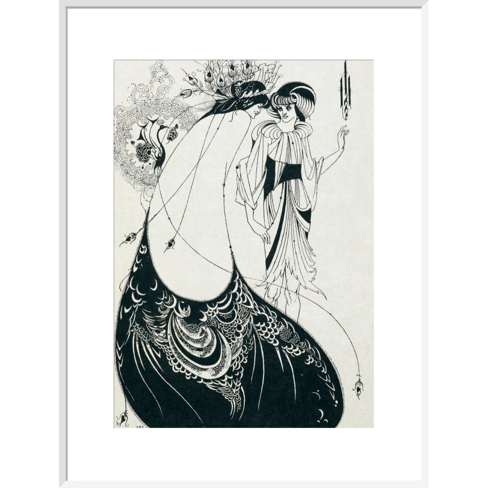 The Peacock Skirt print in white frame