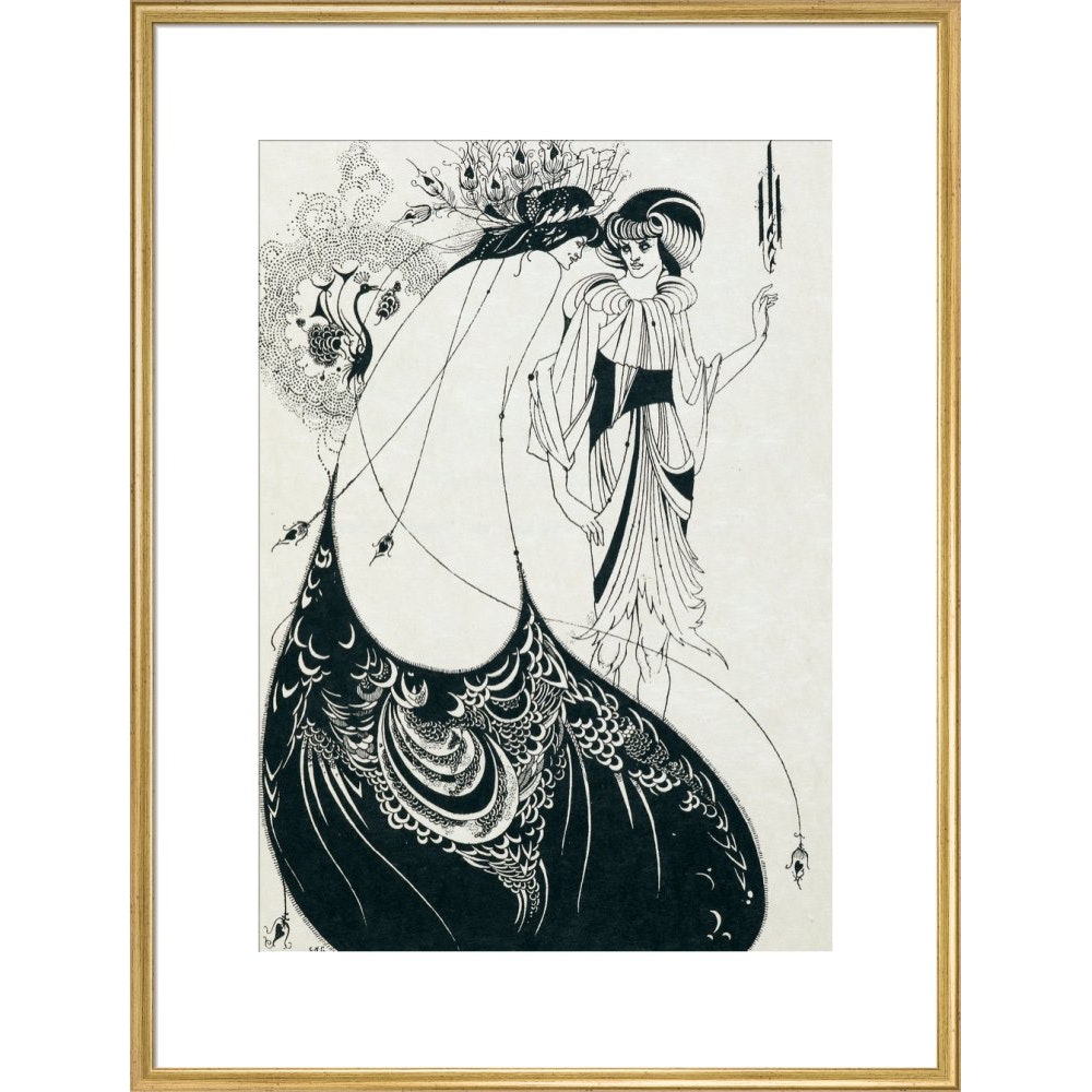 The Peacock Skirt print in gold frame