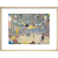 Trapeze Artists Leap through Space print in natural frame 