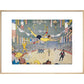 Trapeze Artists Leap through Space print in natural frame 