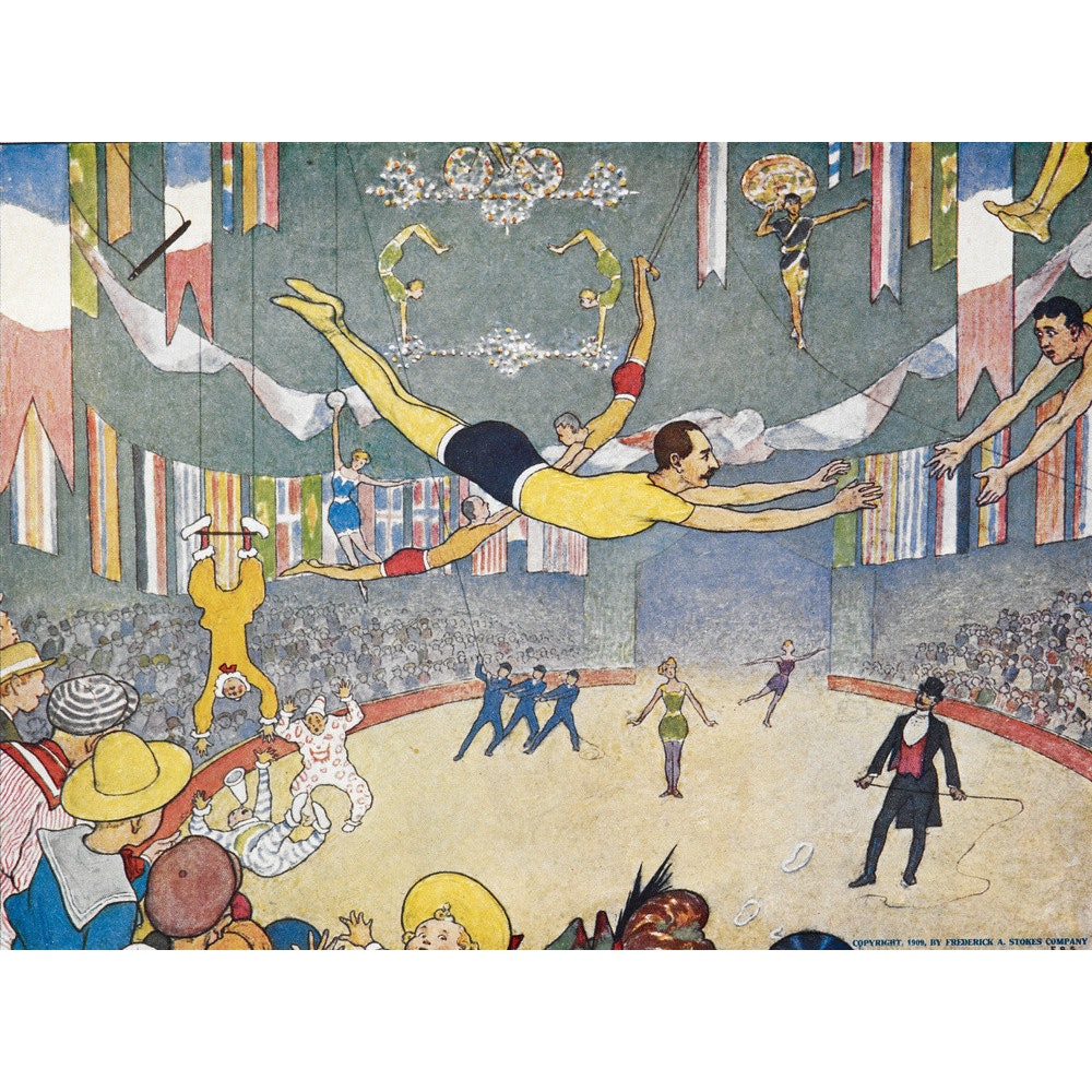 Trapeze Artists Leap through Space print