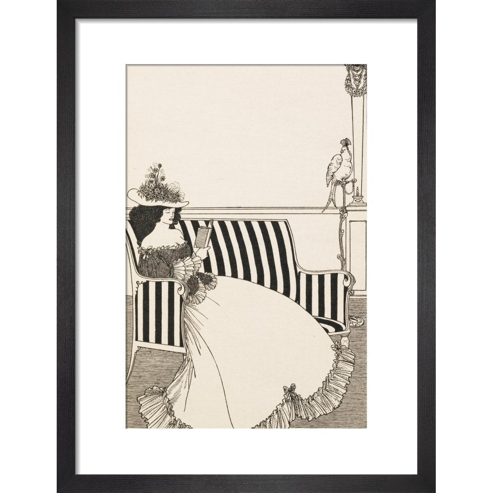 Woman Reading print in black frame