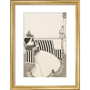Woman Reading print in gold frame