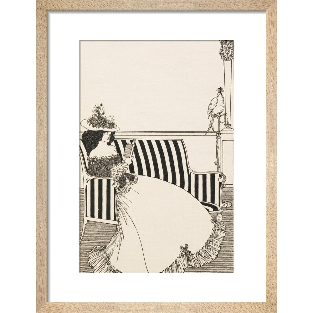 Woman Reading print in natural frame
