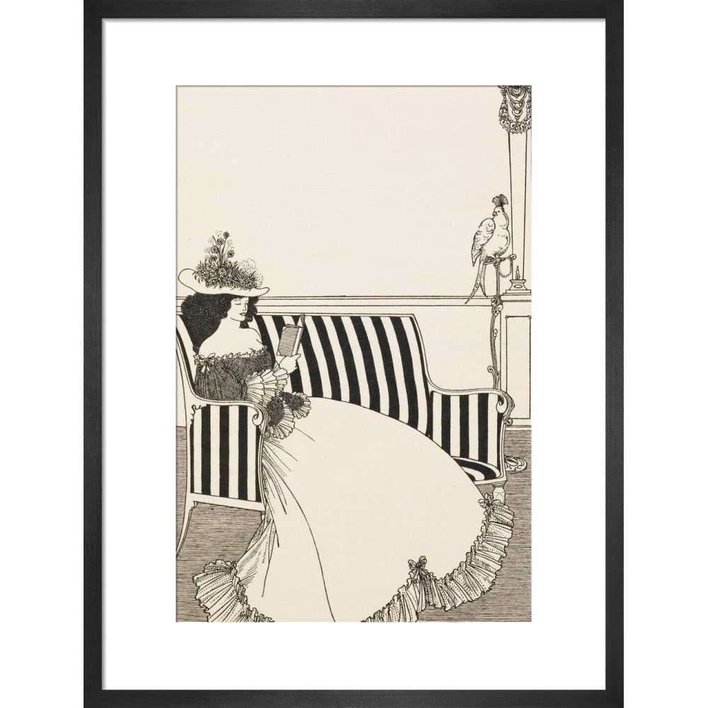 Woman Reading print in black frame