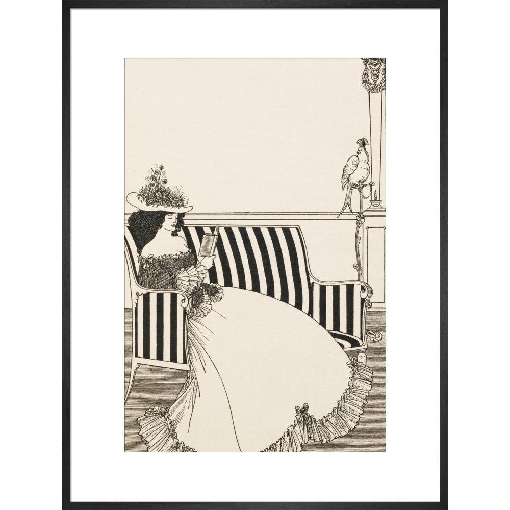 Woman Reading print in black frame