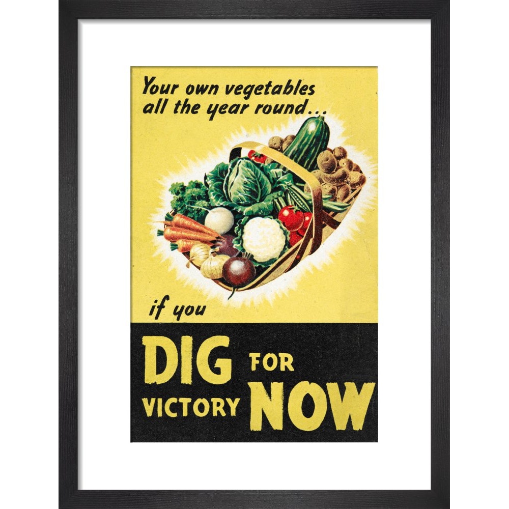 Dig for Victory Now print in black frame