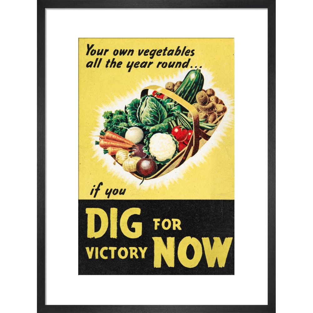 Dig for Victory Now print in black frame