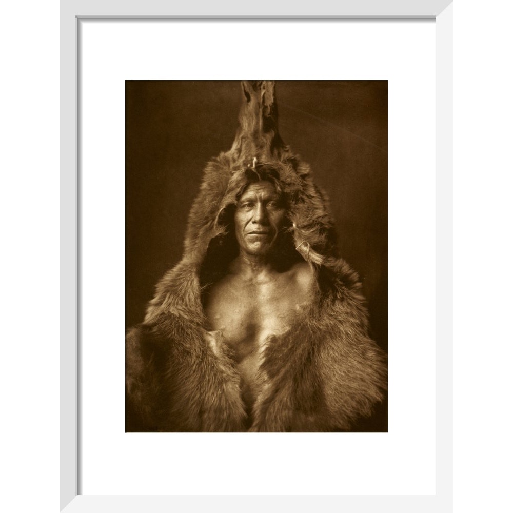 Bear's Belly - Arikara print in white frame