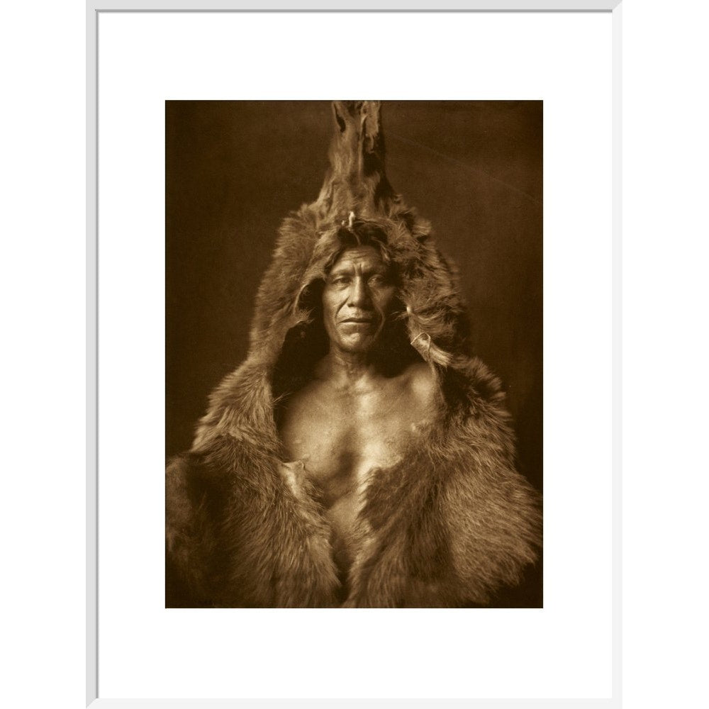 Bear's Belly - Arikara print in white frame