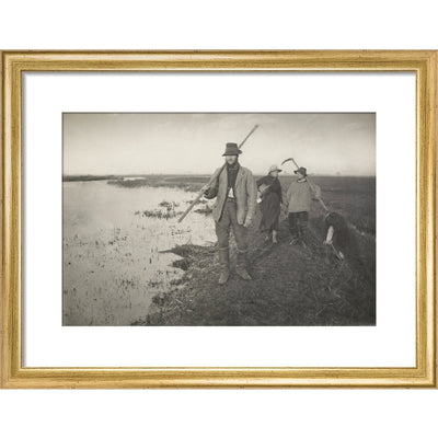 Coming Home from the Marshes print in gold frame