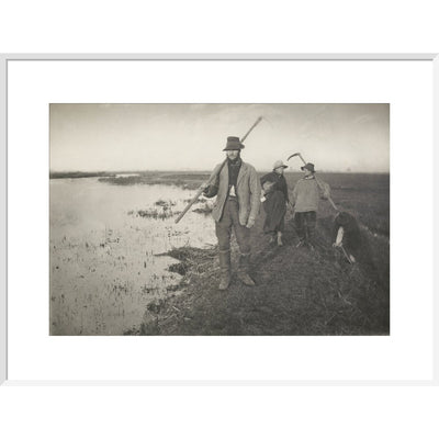 Coming Home from the Marshes print in white frame