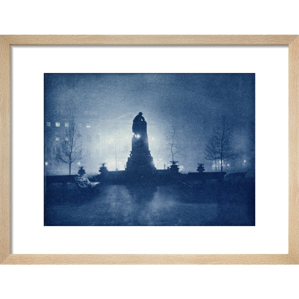 Light and Shade in Leicester Square print in natural frame
