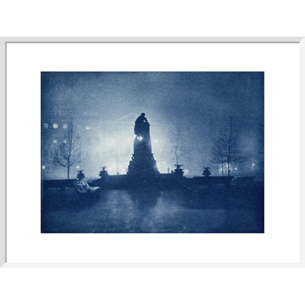 Light and Shade in Leicester Square print in white frame