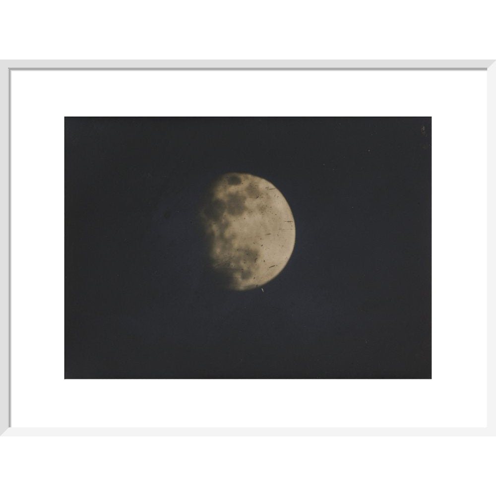 Photograph of the Moon print in white frame