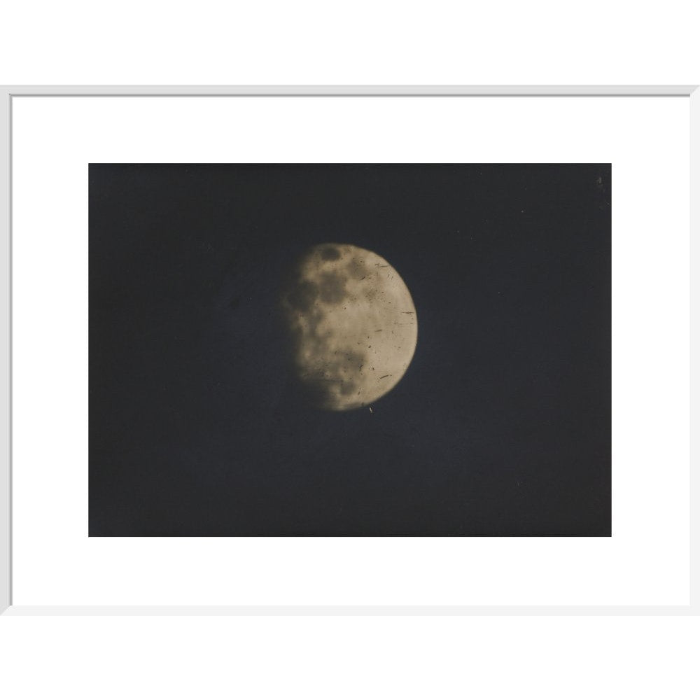 Photograph of the Moon print in white frame