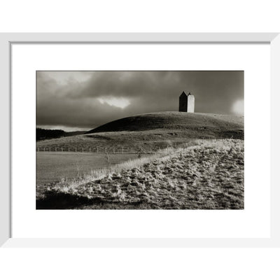 Stone Tower print in white frame