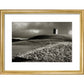 Stone Tower print in gold frame