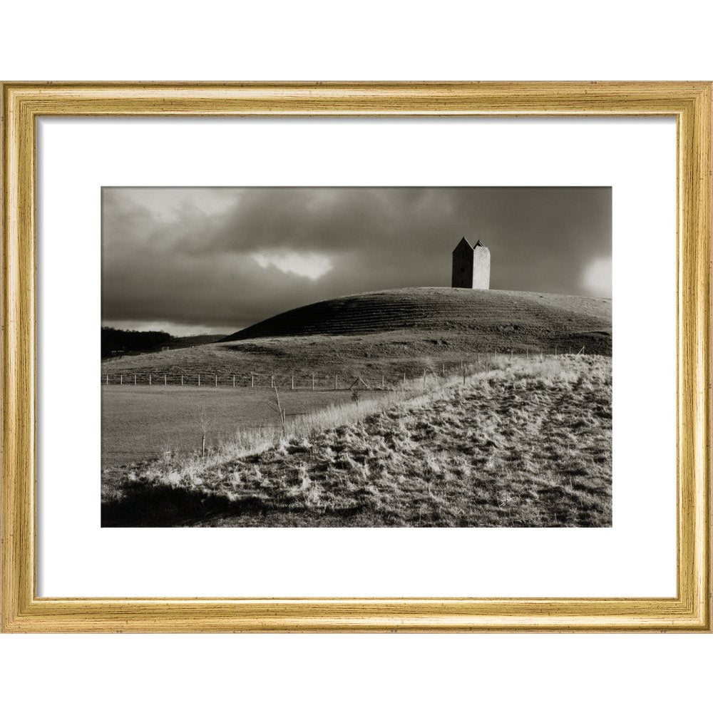 Stone Tower print in gold frame