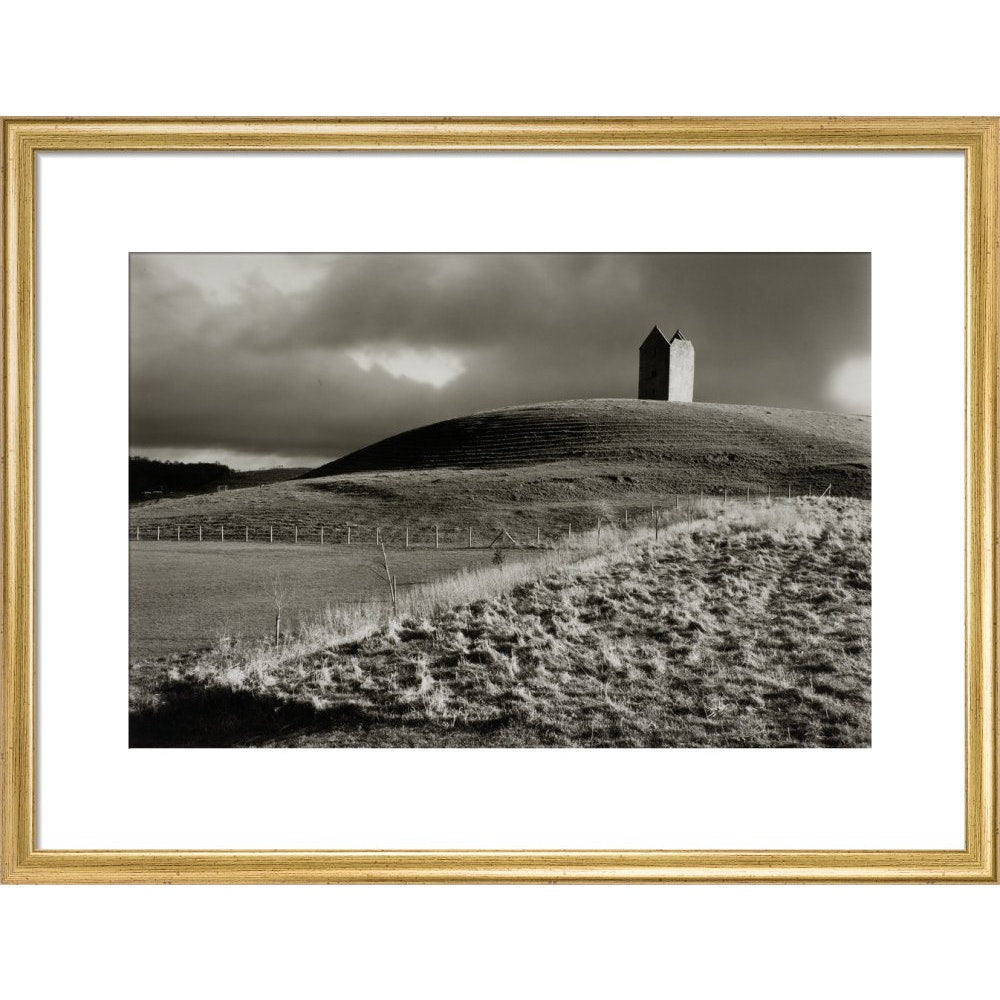 Stone Tower print in gold frame