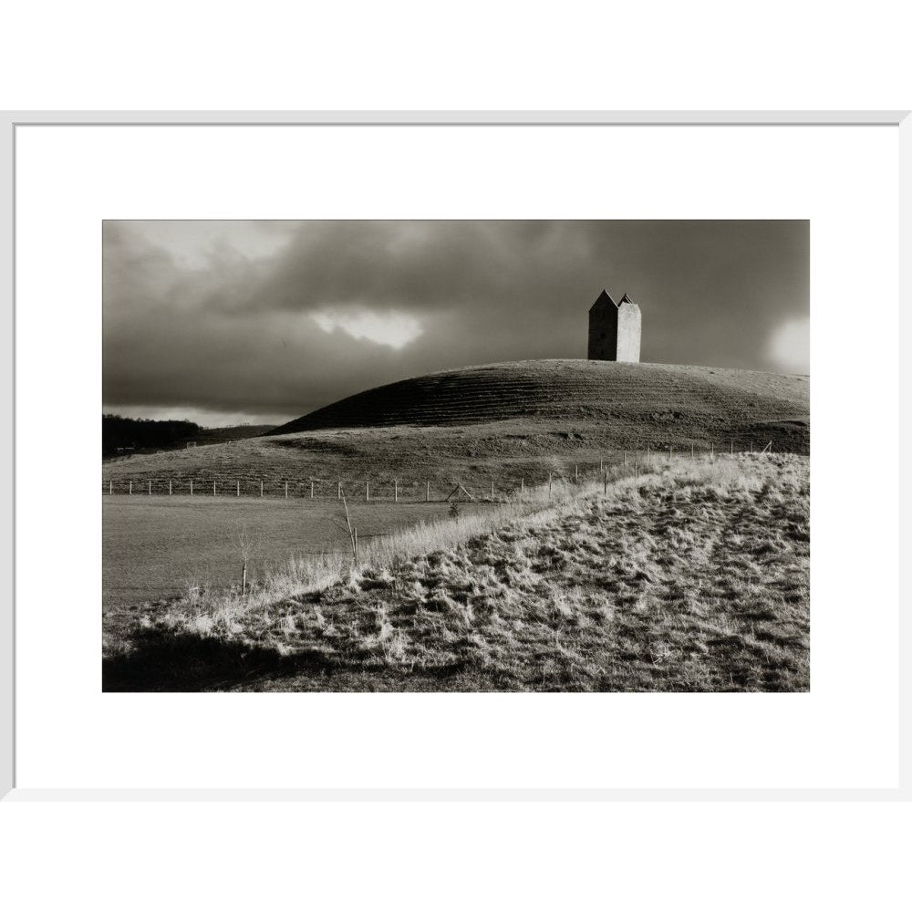 Stone Tower print in white frame