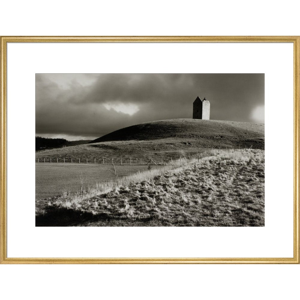 Stone Tower print in gold frame