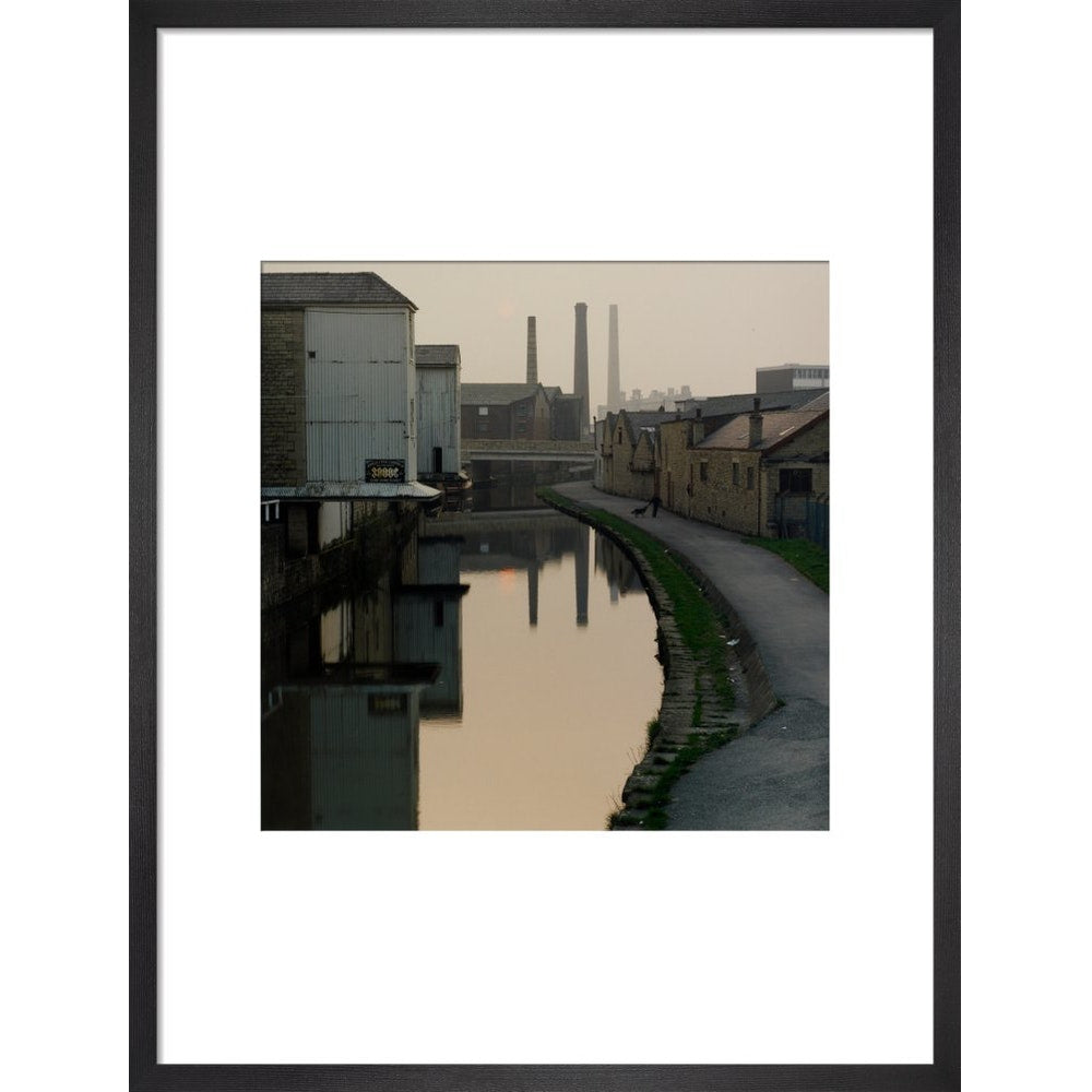 Sunset, Baildon Bridge print in black frame