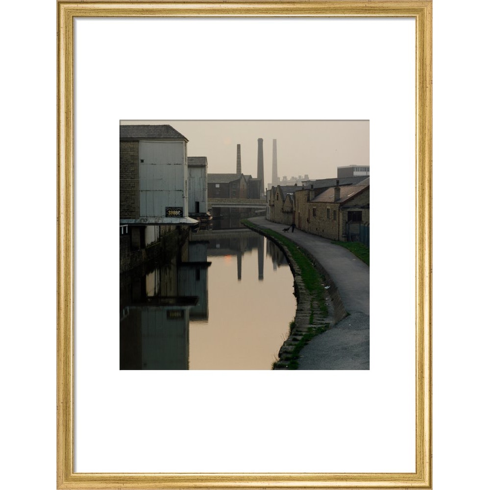 Sunset, Baildon Bridge print in gold frame