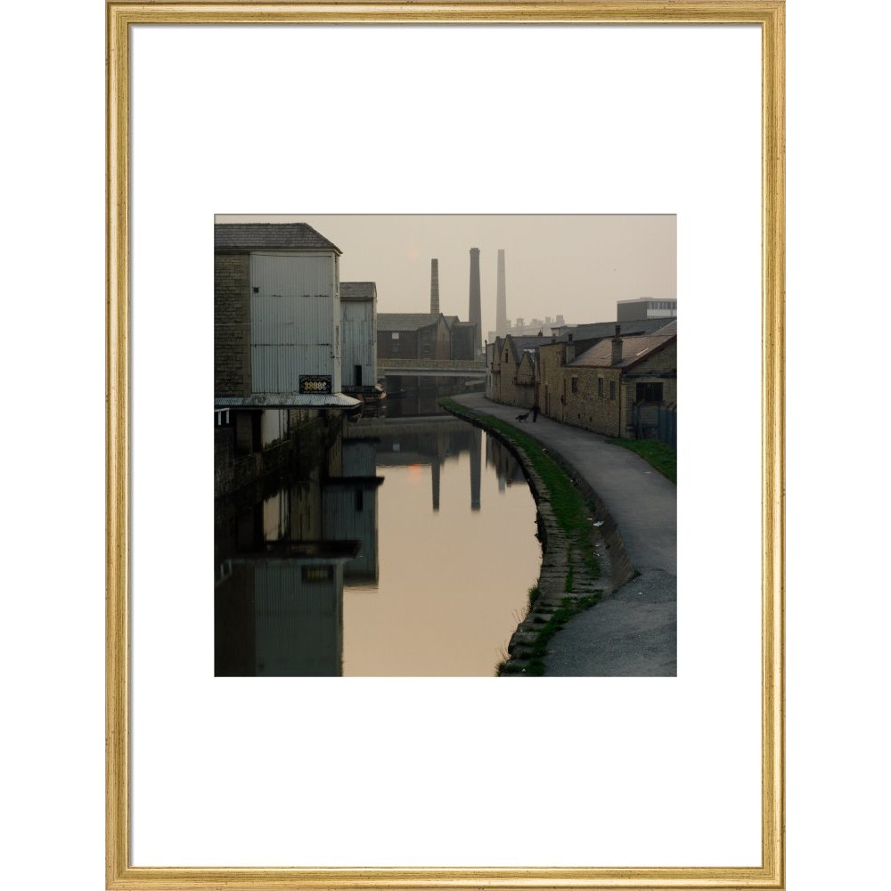 Sunset, Baildon Bridge print in gold frame