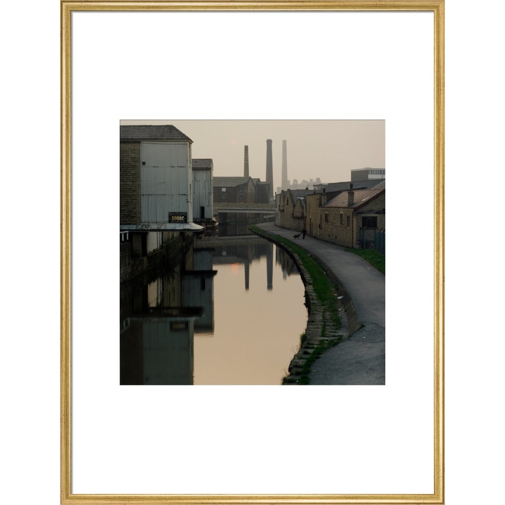 Sunset, Baildon Bridge print in gold frame