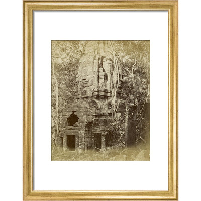 Tower of Prea Sat Ling Poun print in gold frame
