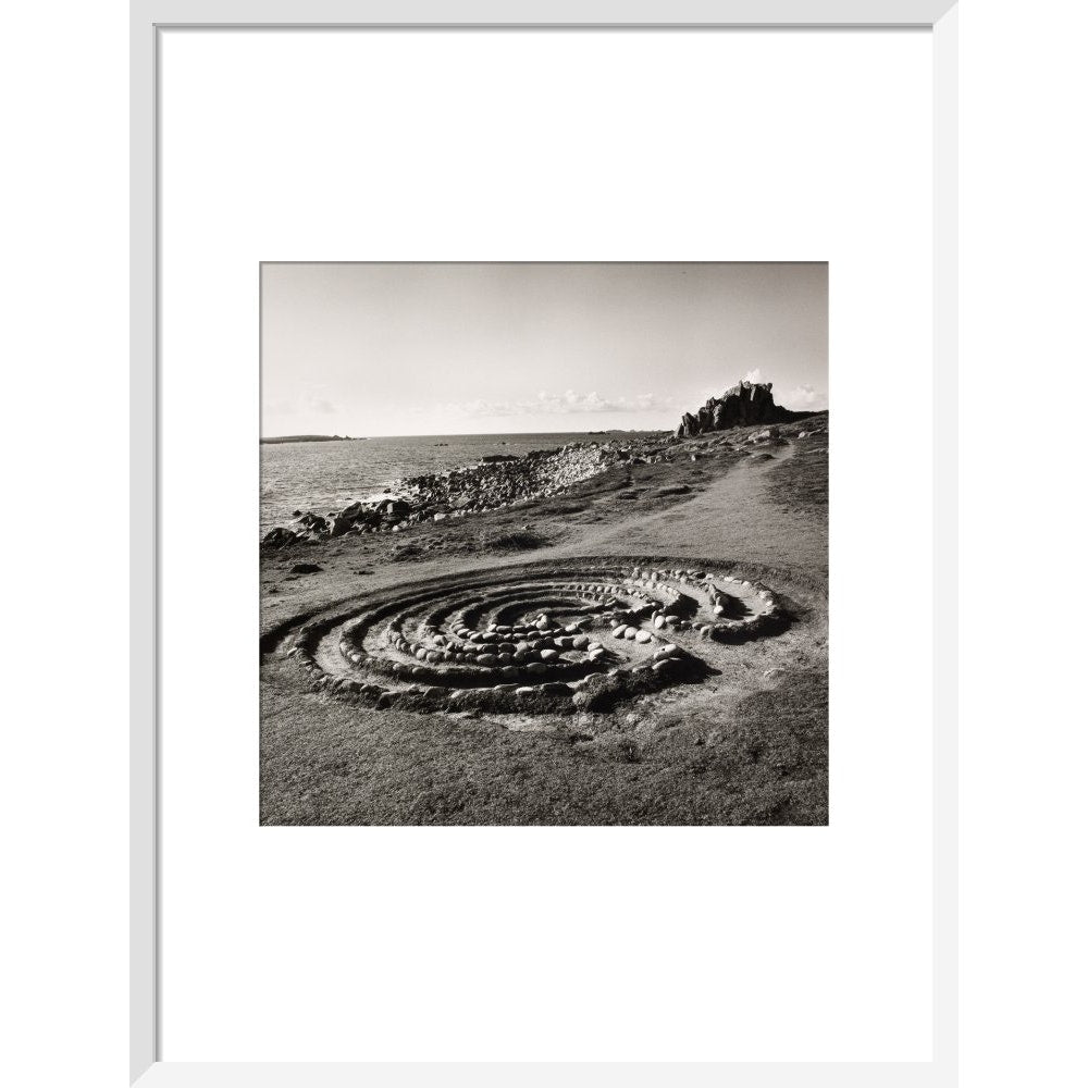 Troytown Maze print in white frame